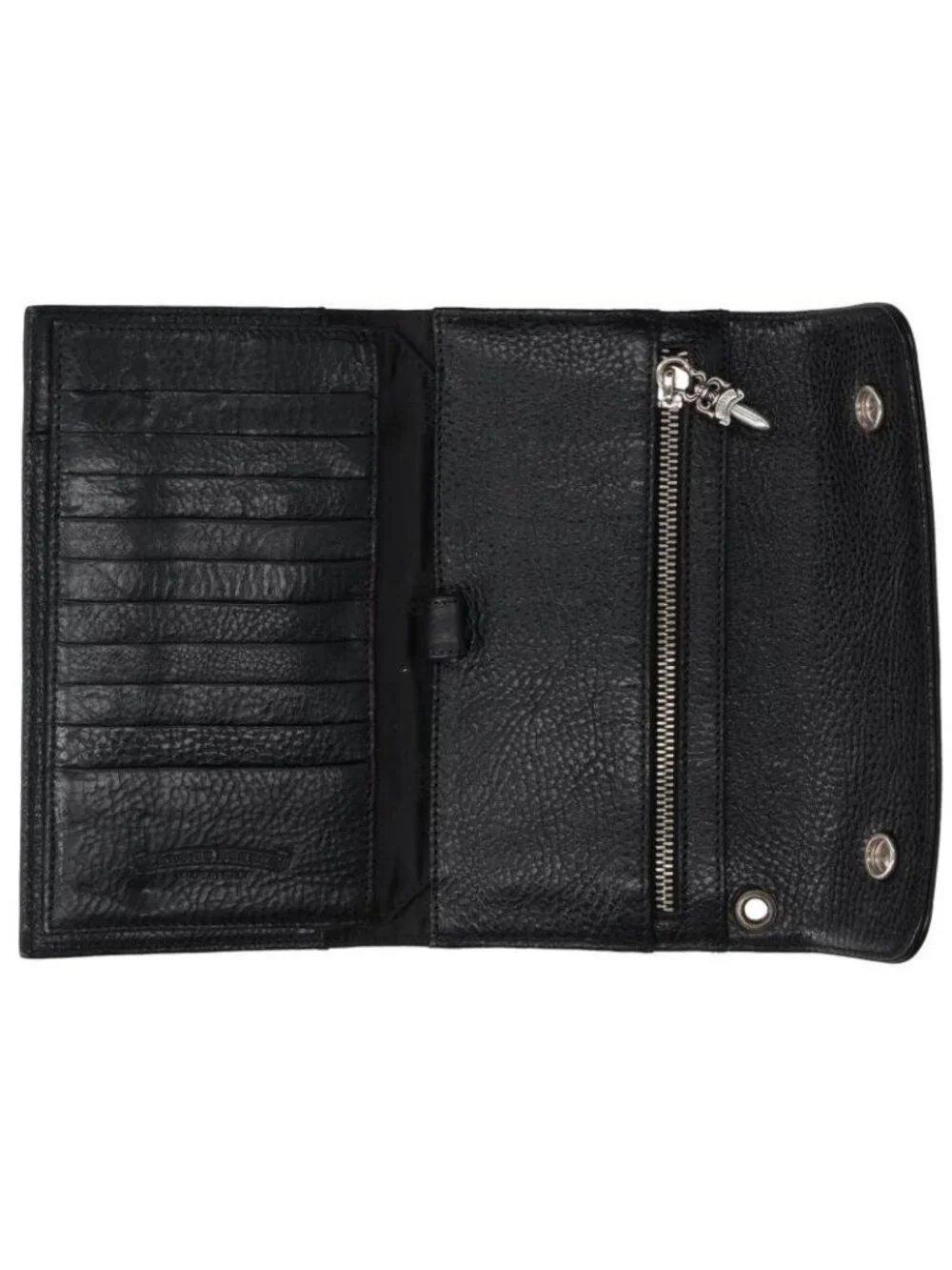 Chrome Hearts Wave Cross Ball Button Leather Wallet